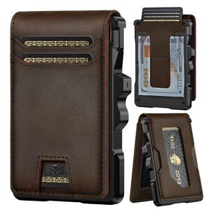 Genuine Leather Wallet for Men: Slim RFID Minimalist Wallets with Money
